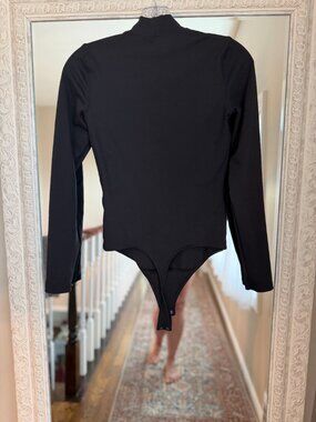 Abercrombie & Fitch Minimilist Black Mock Neck Bodysuit Long Sleeve
